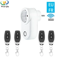 433mhz universal wireless remote control switch eu french sockets 220v plug 15a smart switch electrical outlets for lightled