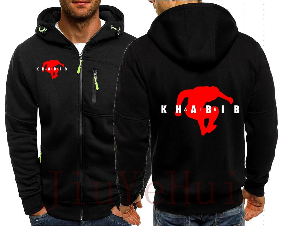 Мужская Флисовая Кофта KHABIB NURMAGOMEDOV UFCs 229 с капюшоном на молнии из жаккарда кофты в