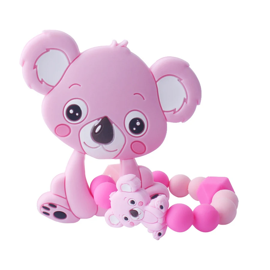 Детский силиконовый Прорезыватель в стиле коала браслет из пищевого силикона с