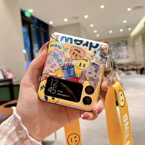 Cute Smiley Cartoon Bracelet Phone Cases For Samsung Galaxy Z Flip 5G
Hand Chain Clear ZFlip 3 Z Flip 3 5G Cover Fundas Para 5.98 USD