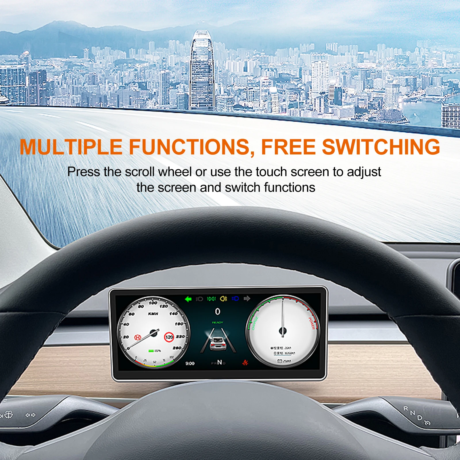 9 Inch Digital HUD Speedometer LCD Display For Tesla Model 3 Y CarPlay Driver Car Dashboard Android Auto | Автомобили и мотоциклы