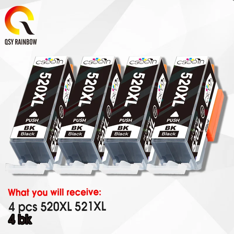 4 шт чернильные картриджи PGI 520 CLI 521 для Canon PIXMA iP3600 4600 4700 MP 540 550 560 620 630 640 980 MX860 чип
