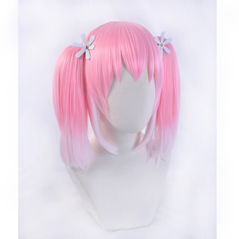 Anime Munou Na Nana Pink White Gradient Ponytail Heat Resistant Synthetic Hair Carnival Halloween Party Cosplay + Free Wig Cap |