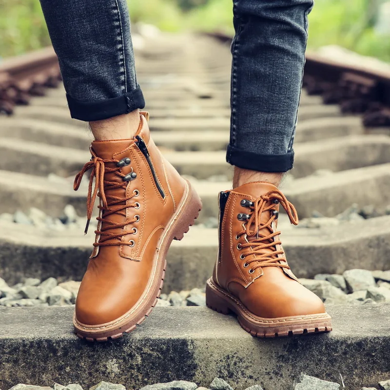 Мужские ботинки Новинка 2019 года ботильоны из искусственной кожи повседневные на