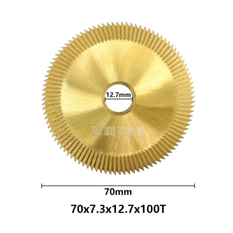 70x7.3x12.7x100T CMCP 1 шт. HSS 60 мм/70 мм Ключ режущего станка лезвие для дублирования ключа фрезерный станок ключевой режущий диск слесарный инструмент - Цвет: 70x7.3x12.7x100T