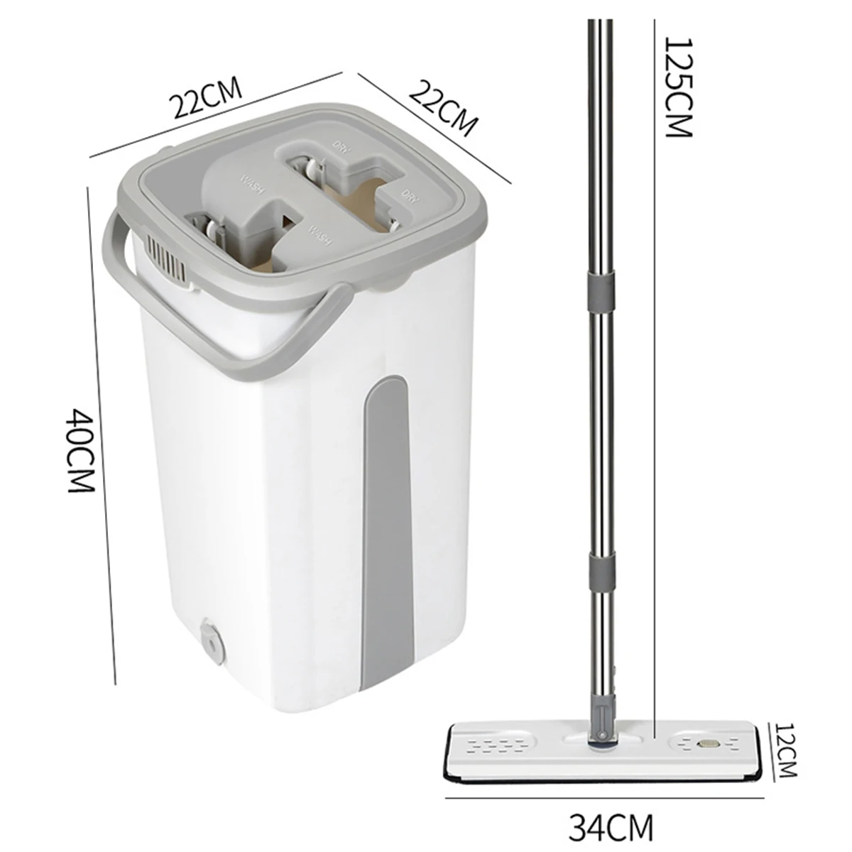 

360 Rotatable Flat Squeeze Mop And Bucket Set Hand Free Wringing Cleaning Mop Microfiber Mop Pads Wet Dry Dual Use