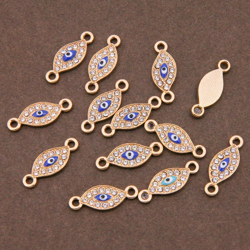 6 шт. инкрустированных разы посеребренный соединитель сглаза подходит для