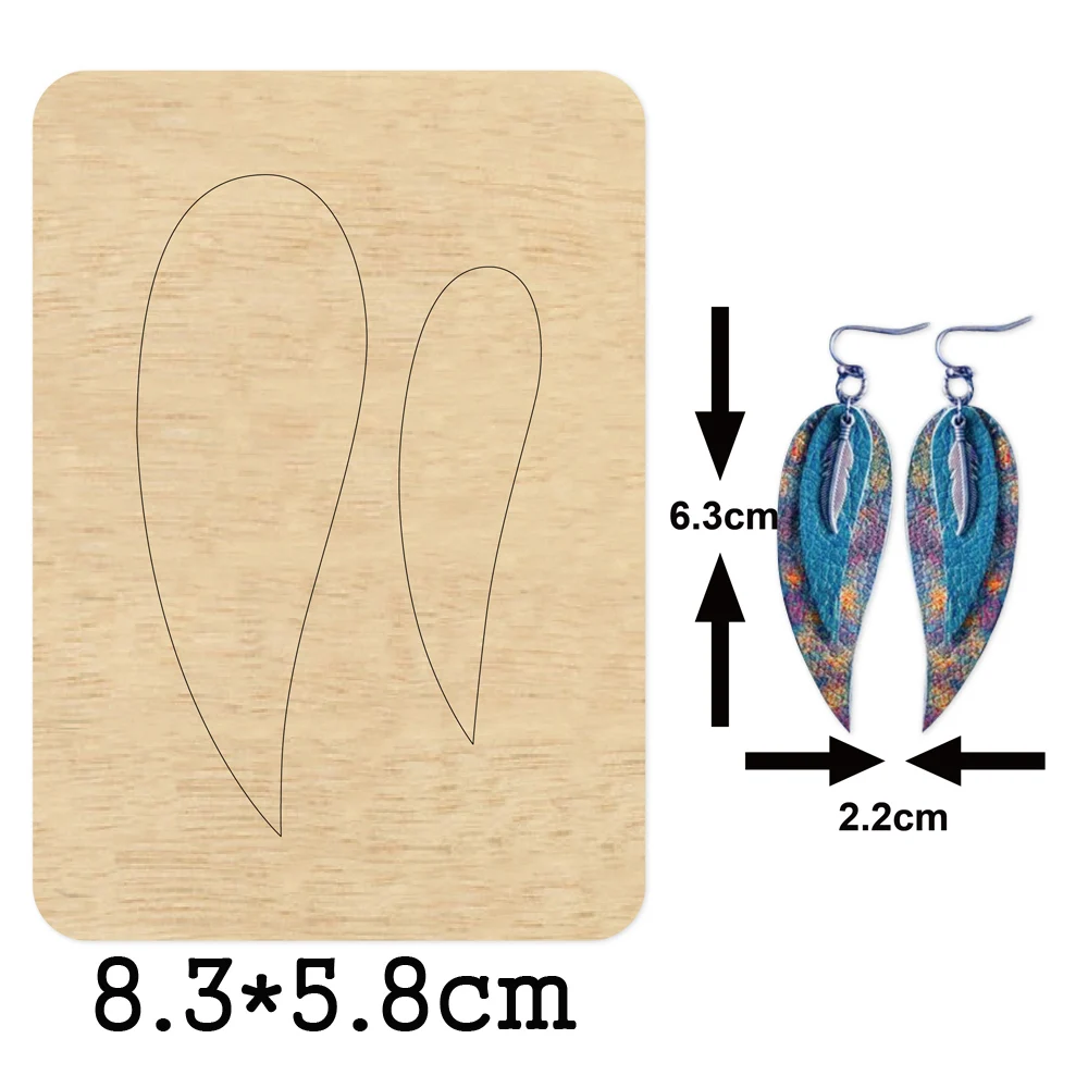

Fashion Double Water Drop Dangler Earrings Cutting Dies Wooden Dies Suitable for Common Die Cutting Machines on the Market 2020
