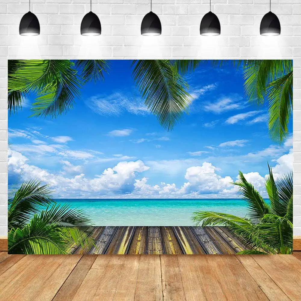 

Фон для фотосъемки море лето пляж море Тропическое дерево голубое небо фон для гавайской летней вечеринки реквизит для вечеринки в студии