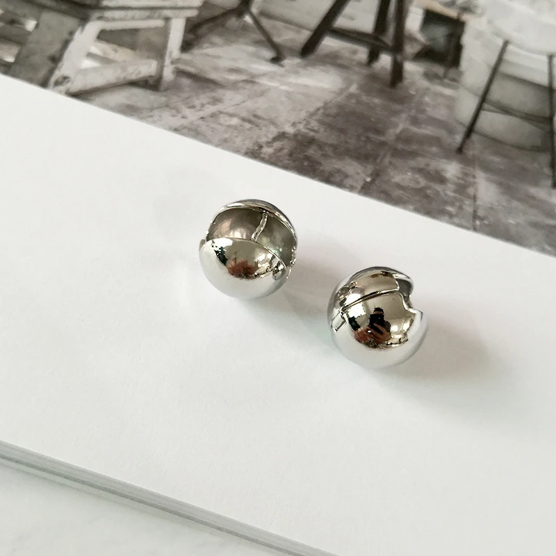 Silver Polished Ball Peri'sBox 4 вида конструкций круглый шар геометрические серьги текстурированные золотые серьги для женщин звезда Сережка в виде корзинки Huggie серьги - Окраска металла: Silver Polished Ball