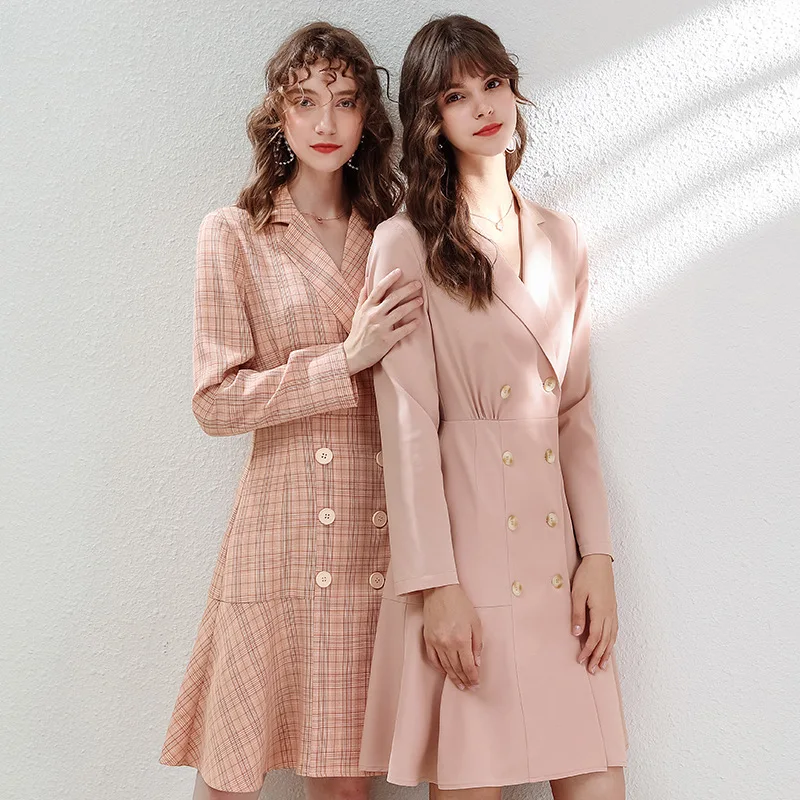 Элегантные модные платья женское платье офисное Повседневное Блейзер сезон