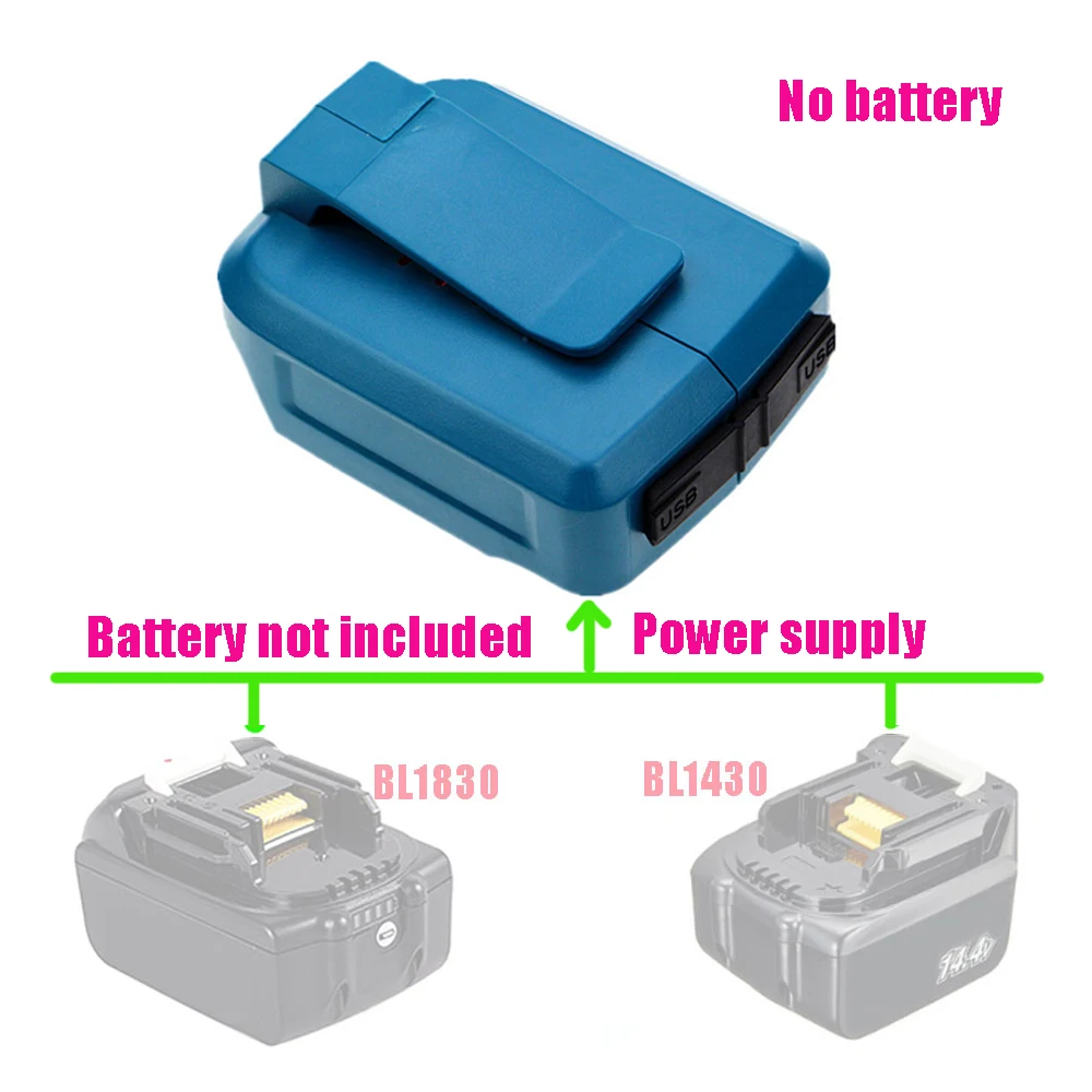 Зарядное устройство ADP05 USB разъем питания для Makita 18 в 14 4 В аккумулятор BL1830 BL1430 2 Ач 3