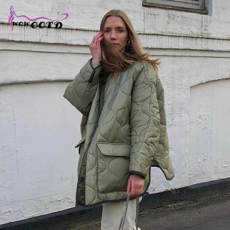 

WOWOOTD 2021 women's wholesale autumn and winter new cotton clothes top loose long sleeve pocket cotton clothes