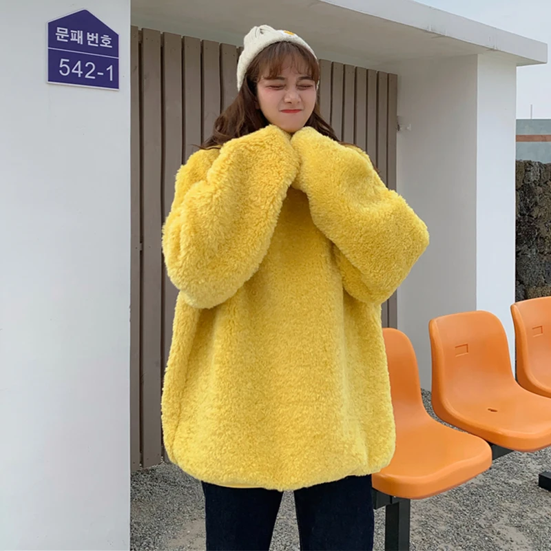 Pullover Autumn Plush Oversized Hoodie Dress Sweatshirt Women Top Loose Long Winter Ladies Female | Женская одежда