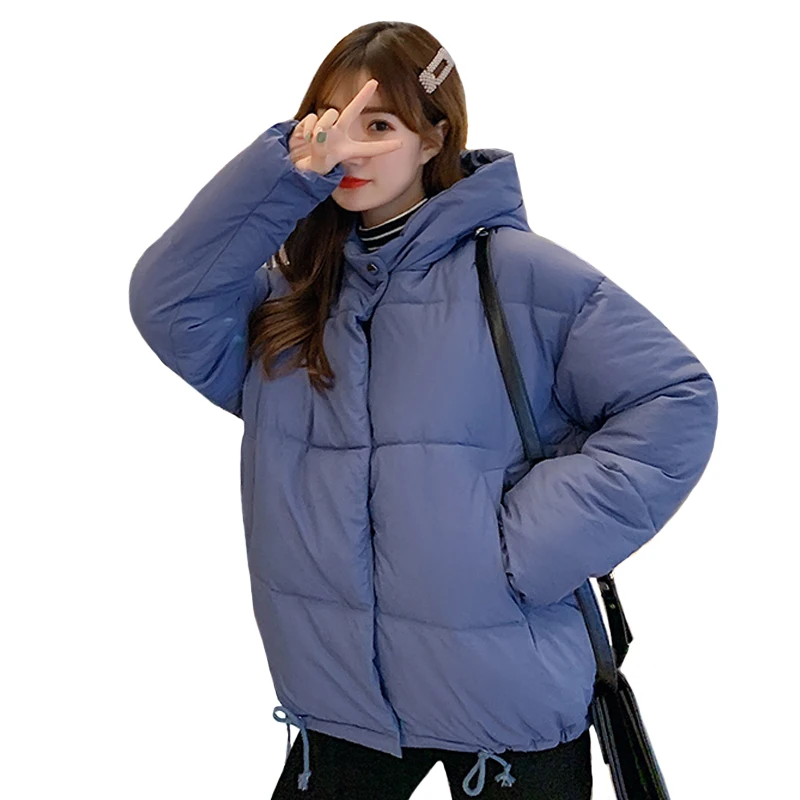 2020 Харадзюку зимняя куртка женская мода пуховик Короткая парка с капюшоном