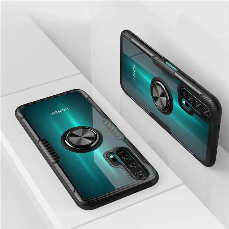 Магнитный автомобильный держатель для Huawei Honor 20 pro с кольцом на палец и подставкой