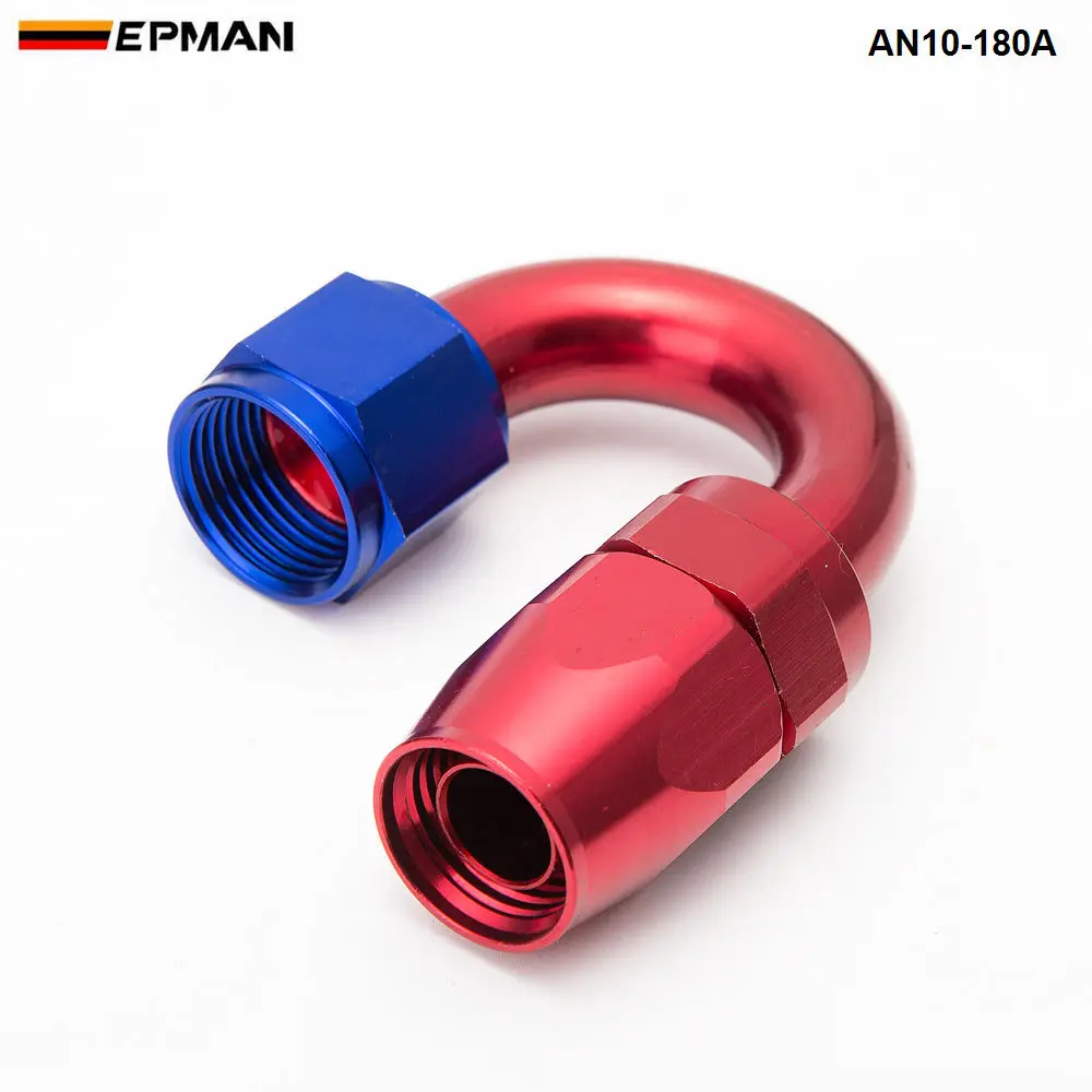 10 шт./компл. 180 градусов высокопроизводительный Алюминиевый штуцер для шланга AN10 |