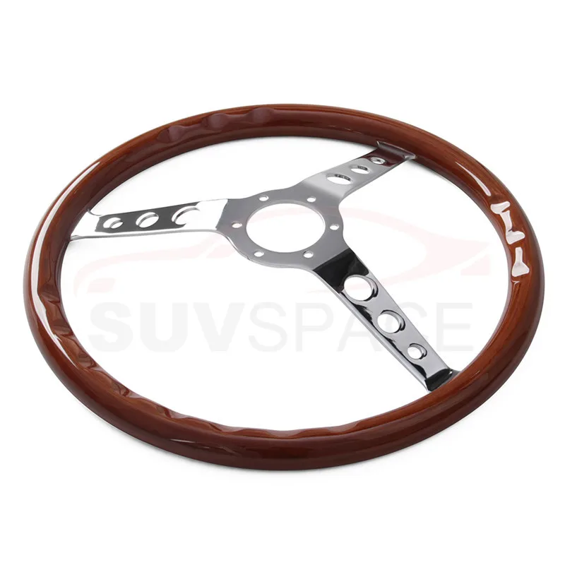 Брендовый Новый 15 дюймов классический спортивный руль деревянный серебристый