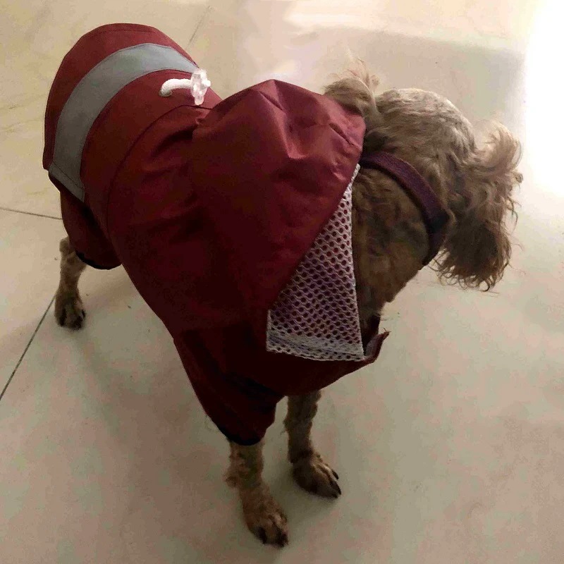 Pet small Dog Raincoat Waterproof Puppy Clothes Outdoor Coat Rain Jacket Reflective doggie Medium dog poncho Breathable mesh | Дом и сад