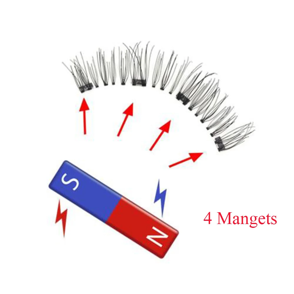 4 шт. магнитные накладные ресницы без клея ручная работа полное покрытие пушистые