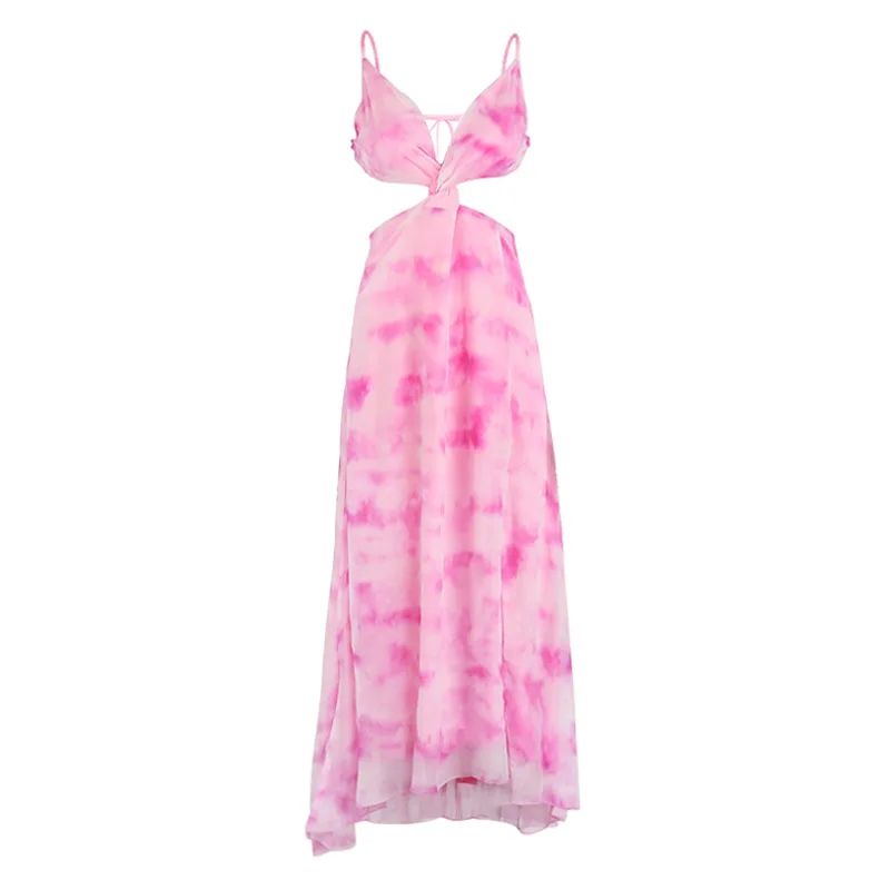 

Sexy Beach Cover Up Swimsuit Kaftan Hot Backless Dress Print Neck Split Female Acetate Bath Clothes Long Sundress Bathing Swim