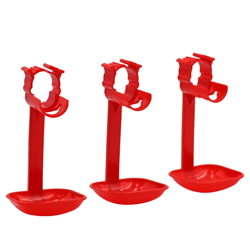 

100Pcs Chicken Hanging Cup Drinking Fountains Birds Water Bowl Nipple Red Drinking Cup Chicken Drinking Tools