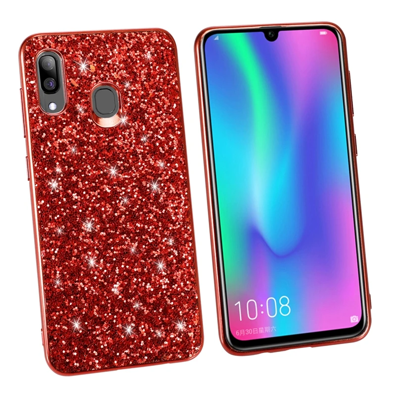Блестящий жесткий чехол для samsung Galaxy A20 Мягкая силиконовая Обложка Бампер для samsung A20 A 20 A205F A205 SM-A205F Чехлы Bling