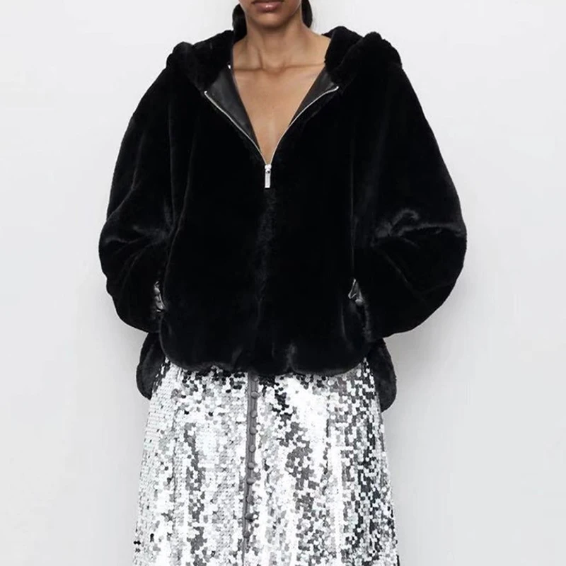 Осень зима 2020 мягкое толстое теплое пальто из искусственного меха Женская