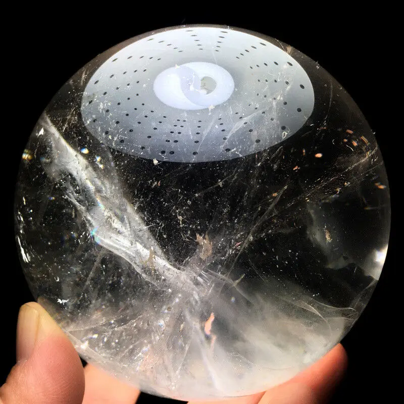 

93mm Rainbow NATURAL CLEAR QUARTZ CRYSTAL SPHERE BALL HEALING GEMSTON+stand