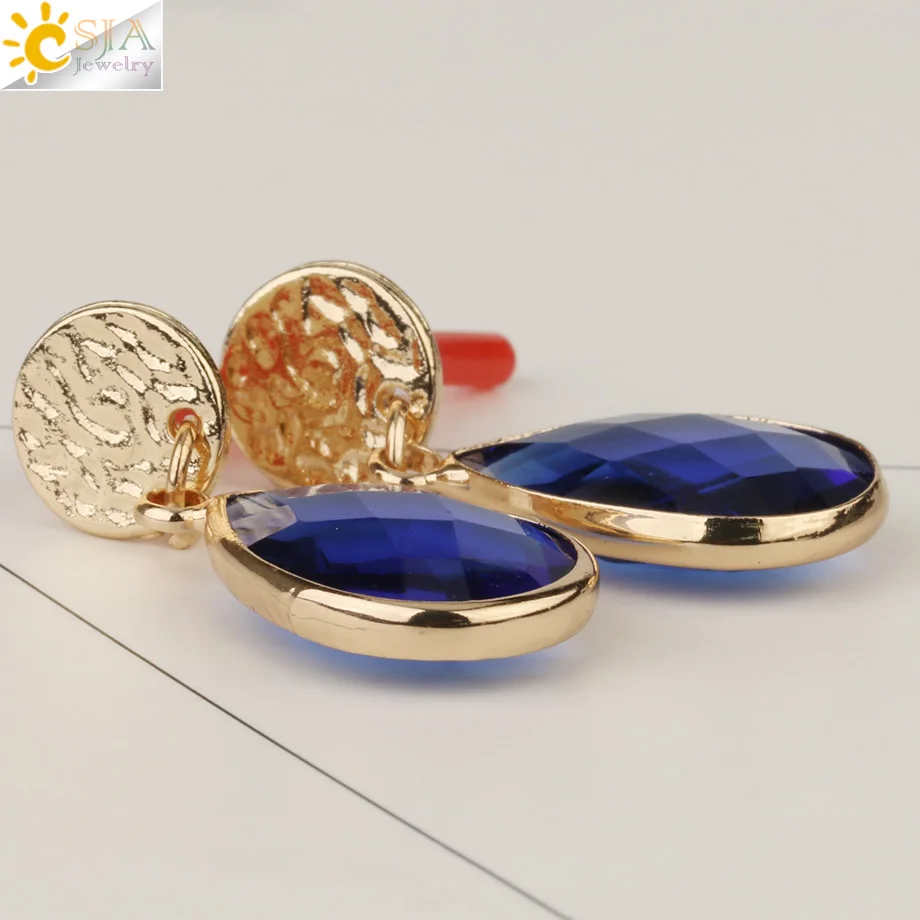 CSJA серьги-гвоздики золотого цвета в форме капли воды ранранранского Подвесные