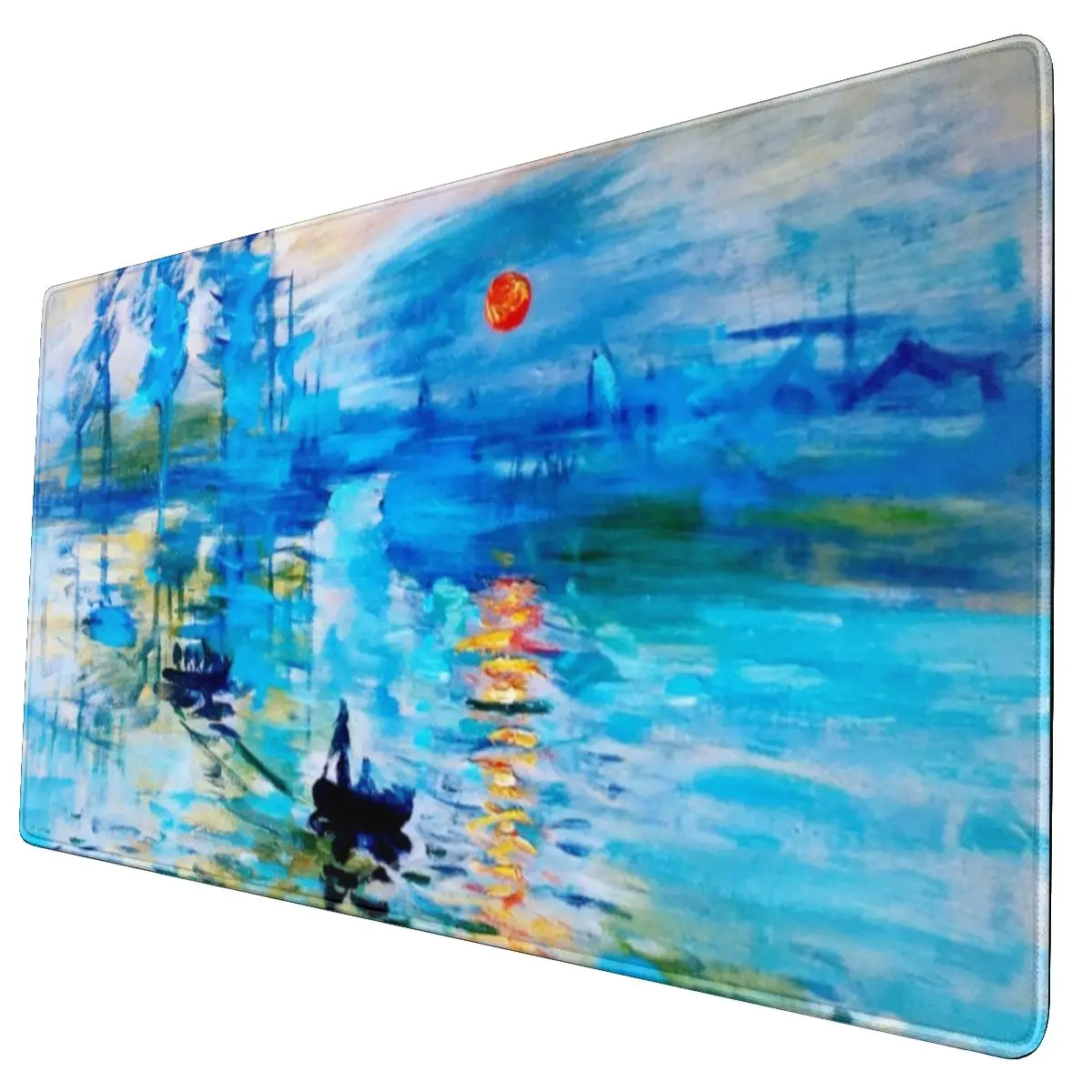 

Claude Sunrise Fine Art Reproduction Laptop Mouse Pad PC Table Mat Oil Painting XL Anti-slip Natural Rubber Mousepad for Gamers