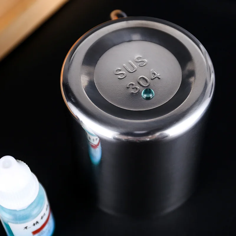 

Hot Portable Double Wall Stainless Steel Coffee Mug 200ml Handle Office Milk Tea Cups Travel Thicken Water Mugs Logo