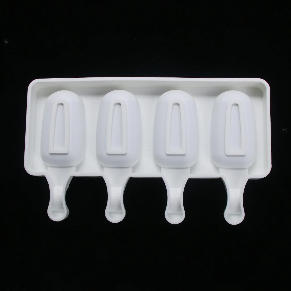 4 Cell Silicone Frozen Ice Cream Mold Juice Popsicle Maker Children Pop Mould DIY Stick Molds Tray Hot Sale | Дом и сад