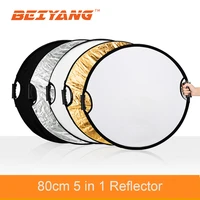 80cm 5 in 1 portable photography reflector with handle collapsible round multi disc light reflectors for studio outdoor lighting