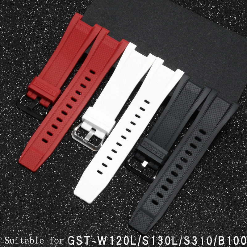 Водонепроницаемый силиконовый ремешок для часов черный красный белый сменный