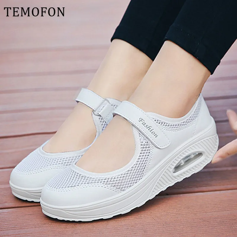 Кроссовки TEMOFON женские на платформе дышащие сетчатые Вулканизированная подошва