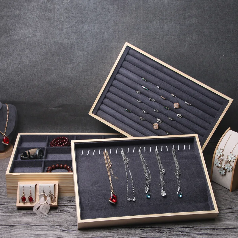 

Ожерелье из цельного дерева, кольцо, серьги, ювелирные изделия, витрина, прилавок, окно, для хранения ювелирных изделий, реквизит, YSUMI