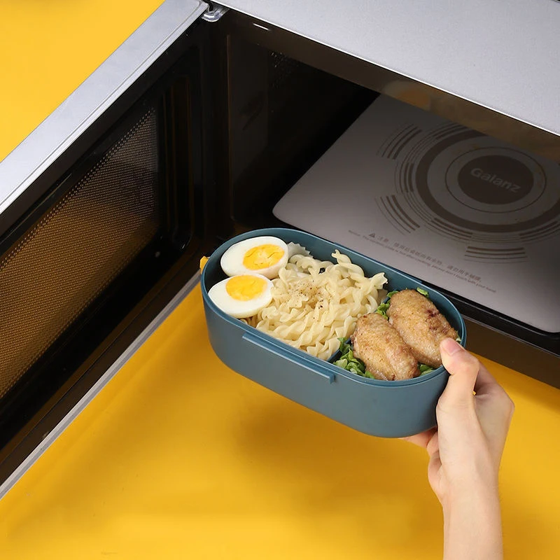 Lunch Box Microwave Leakproof Wheat Straw Office Dinnerware Food Storage Container Children Kids School Portable Bento Bag | Дом и сад