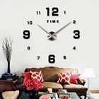 47 дюймовые настенные часы, современный дизайн, кварцевые часы, модные часы, зеркальный стикер, декор для гостиной, 3D DIY большие акриловые настенные часы