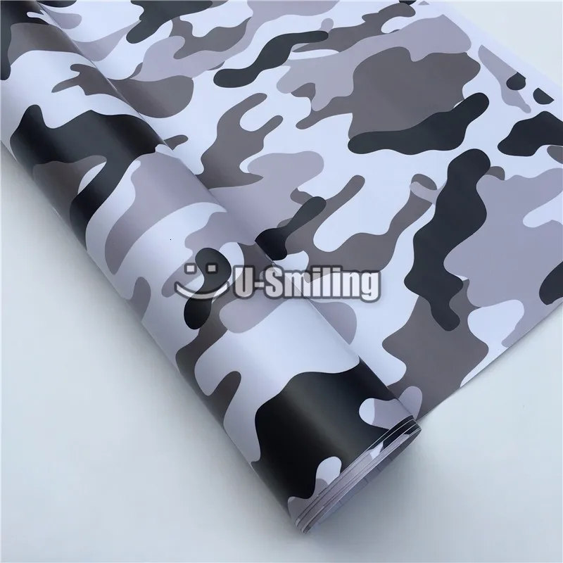 Снежный черный белый камуфляж виниловая пленка для отделки автомобиля полный