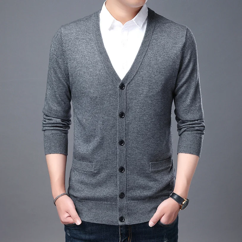 

2021 autumn new hot sale casual men's long-sleeved knitted cardigan jacket sweater men