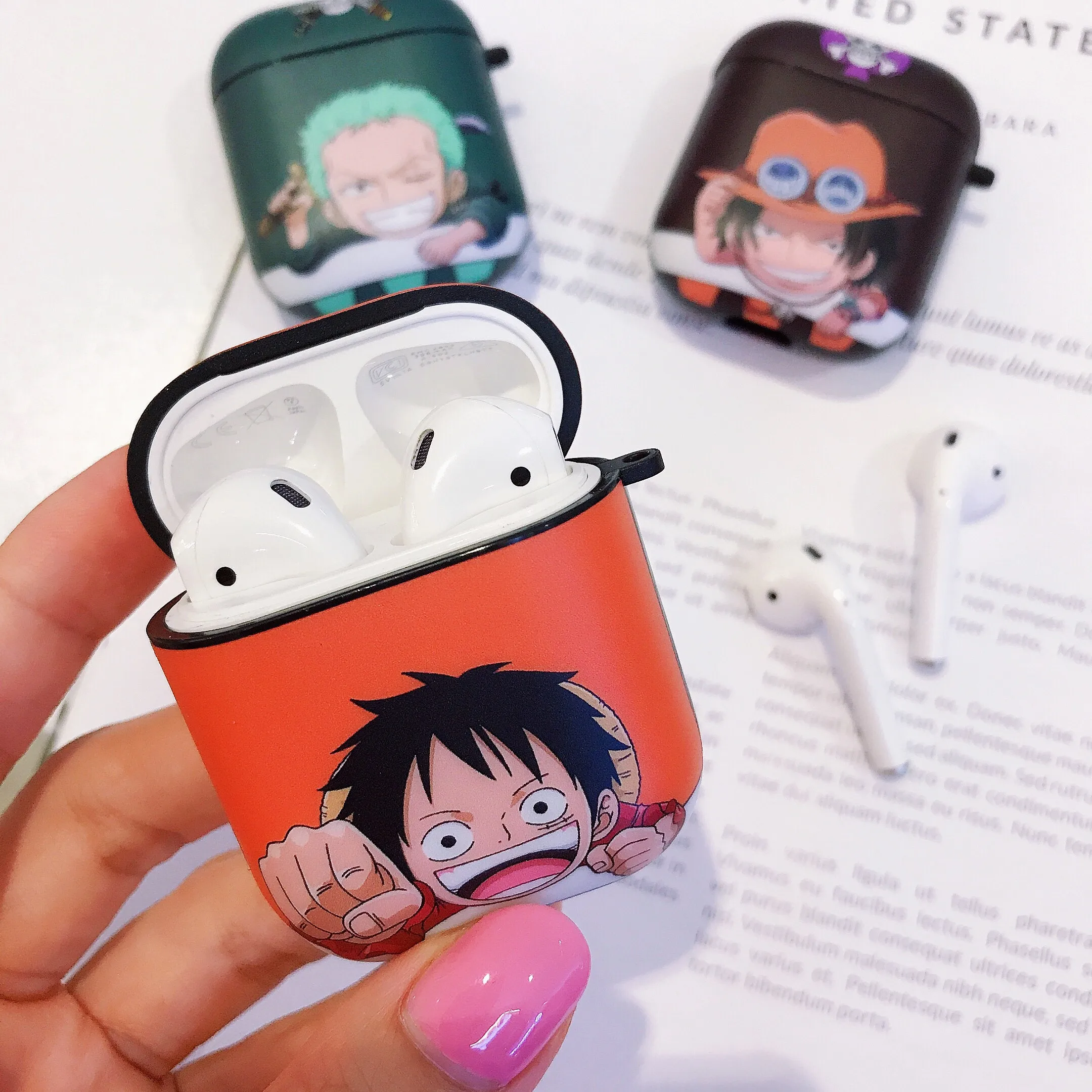 For AirPods 1/2 Case One Piece Japanese Cartoon Earphone Cover Gradient IMD Soft Silicone Protect Fundas | Электроника