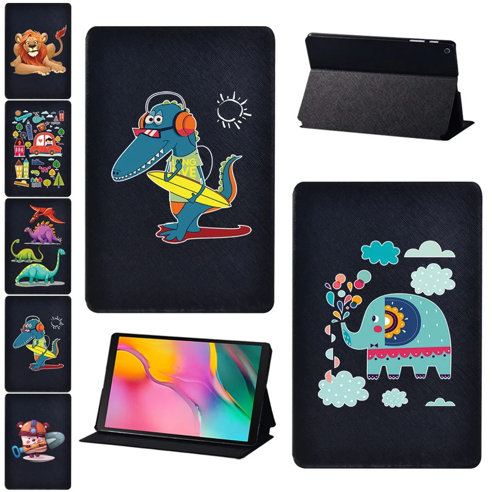 

Tablet Folding Stand Case for Samsung Galaxy Tab A A6 10.1 /Tab A 9.7/10.1/10.5 /Tab S5e Pu Leather Cute Cartoons Print Cover