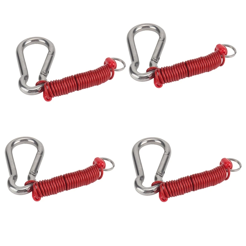 

NEW-8X80mm RV Breakaway Cable, Trailer Brake Away Cable, Trailer Safety Rope Emergency Retractable Anti-Lost Cable - 4 Pack