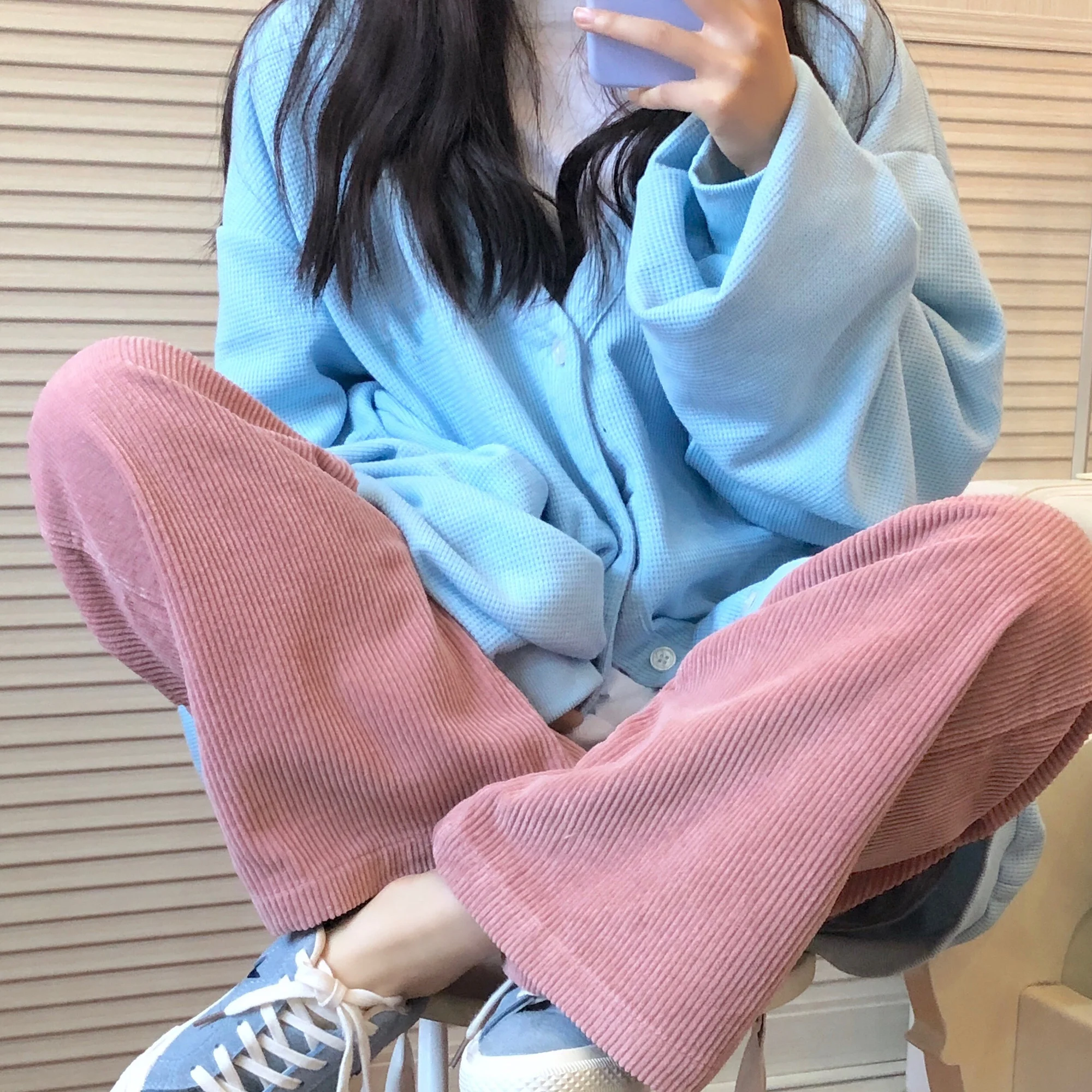 Корейские шикарные штаны милый свитер в иностранном стиле для старения белого