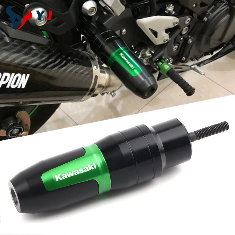 

Crash Pads Exhaust Sliders Crash Protector For Kawasaki Z750 Z900 Z800 Z250 Z300 Ninja 250 300 Z1000 Z1000SX ER6N With Logo