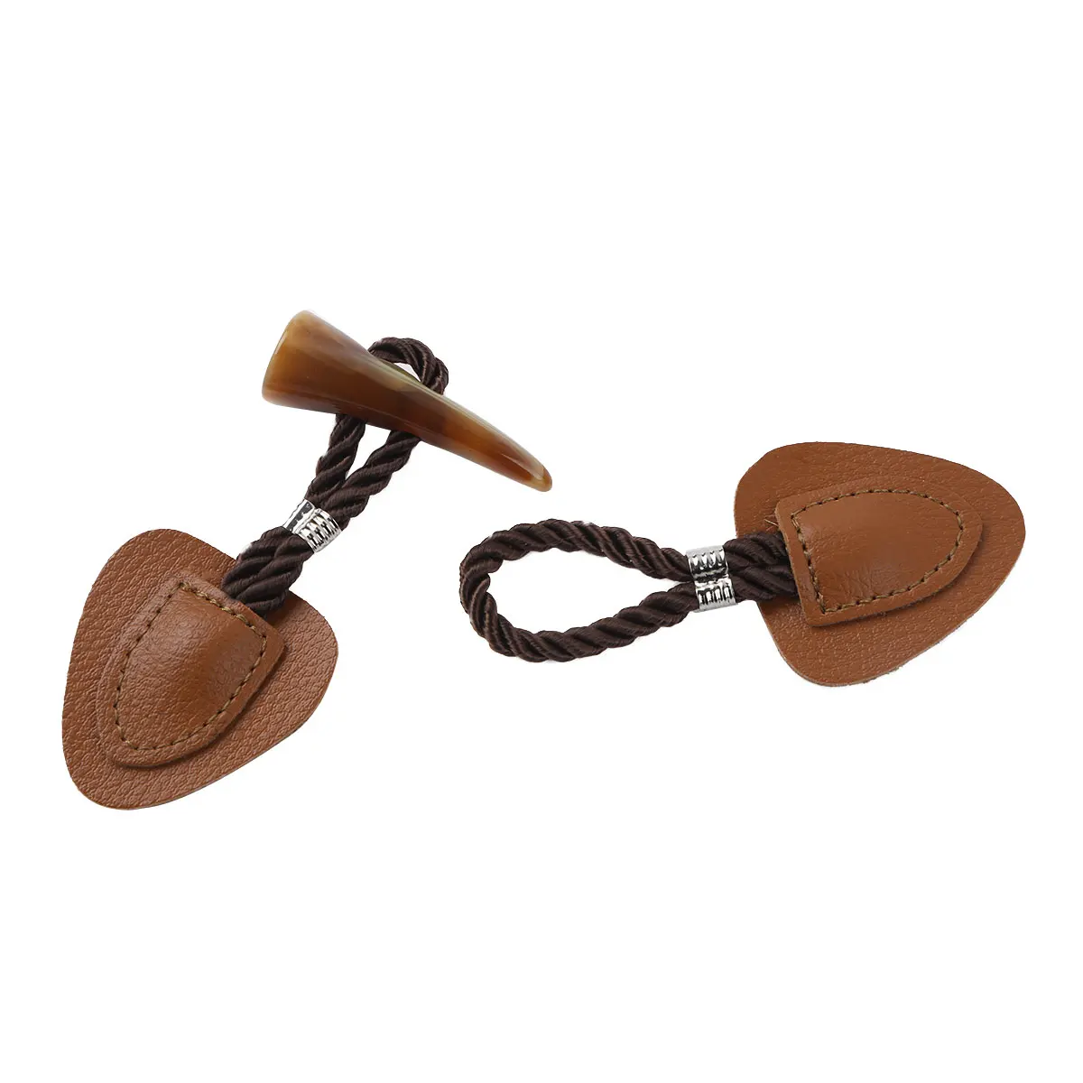 4Pairs PU Leather Toggle ButtonsVintage Resin Horn Buttons Coat Jacket Cardigan Fasteners Clasp DIY Clothing Decoration | Дом и сад
