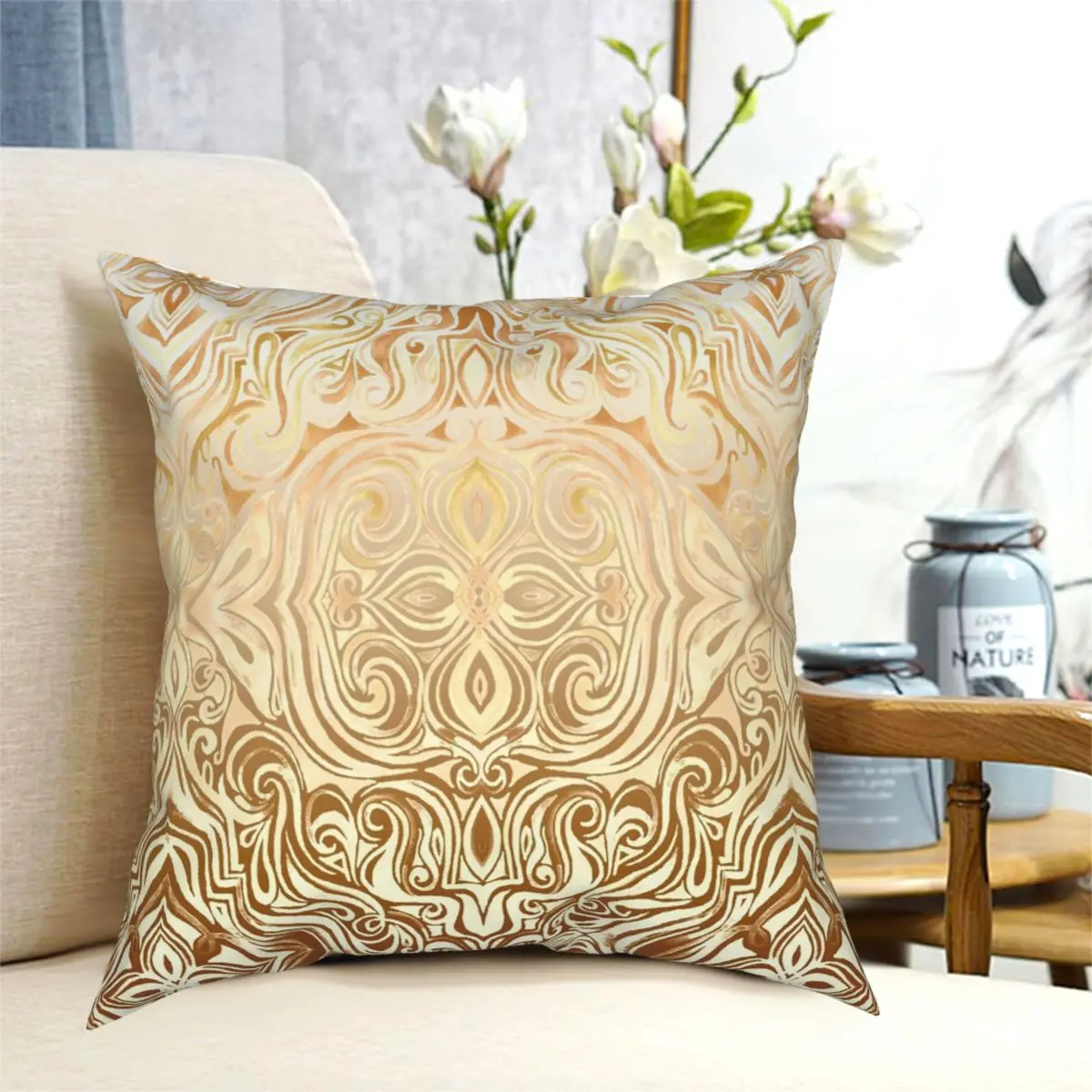 Декоративный Чехол-Подушка для дивана кремового цвета | Дом и сад