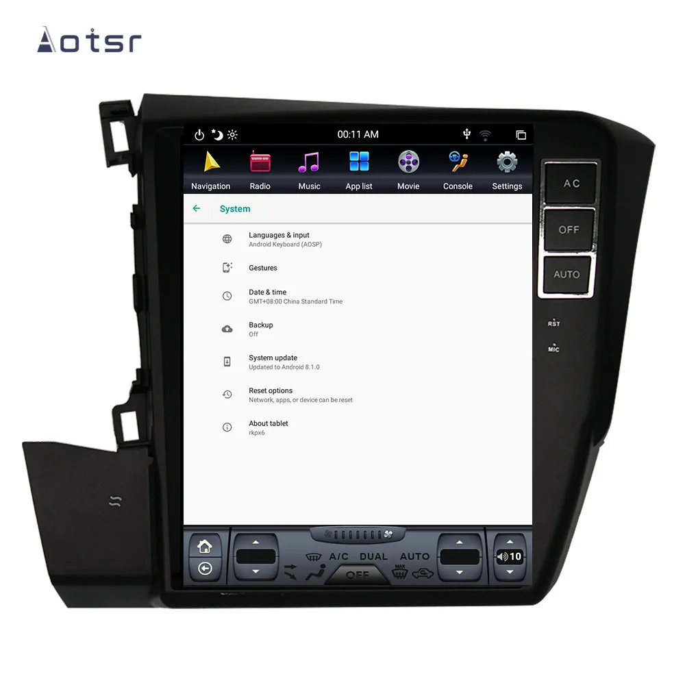 Встроенный DSP GPS навигатор android 9 0 Тесла тип для Honda Civic 2012 2015 Автомобильная