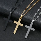 Ожерелье с подвеской в виде креста из титана, золотистого и черного цвета